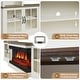 98" Fireplace TV Stand with Glass Doors and Open Shelves, Modern ...